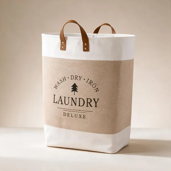 Linen_Fabric_Modern_Printed_Laundry_Hamper