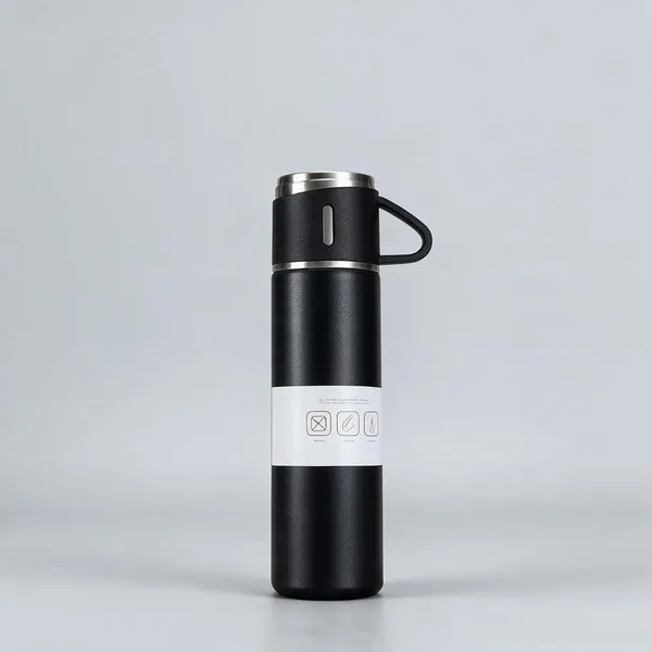 Stainless_Steel_Modern_Black_Vacuum_Flask_And_Cup_Gift_Set