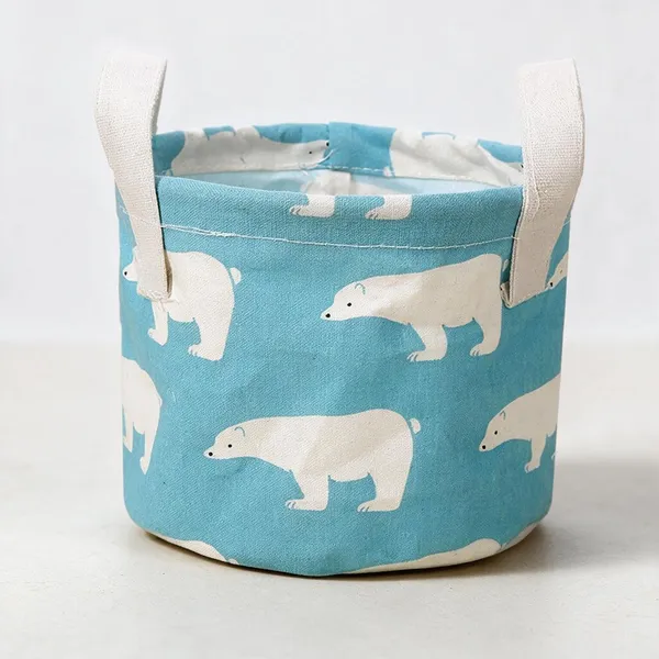 Fabric_Blue_Printed_Storage_Basket_Set_With_Handles