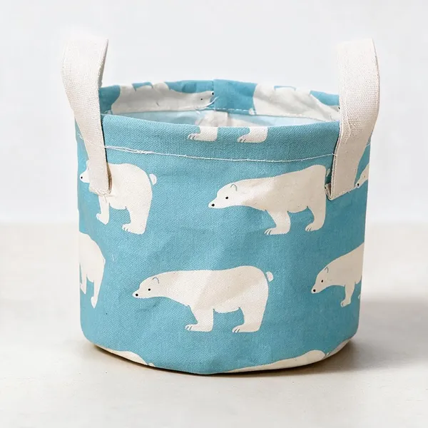 Fabric_Blue_Printed_Storage_Basket_Set_With_Handles