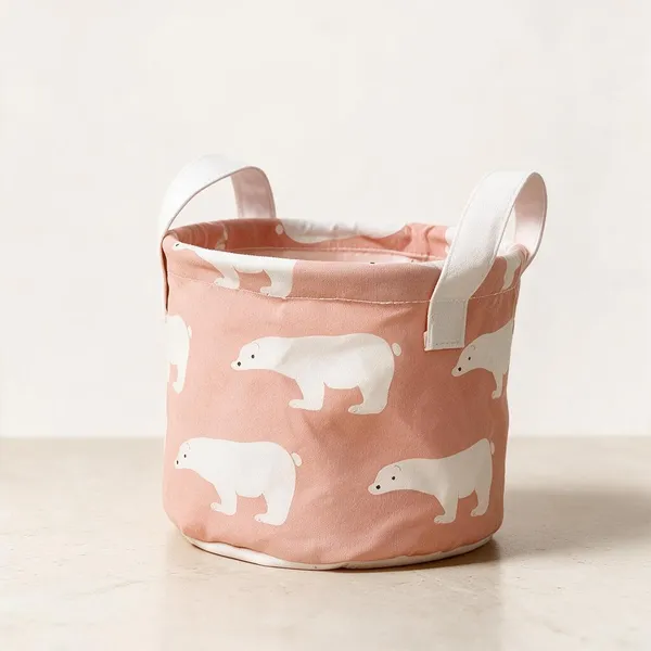 Fabric_Pink_Printed_Storage_Basket_Set_With_Handles