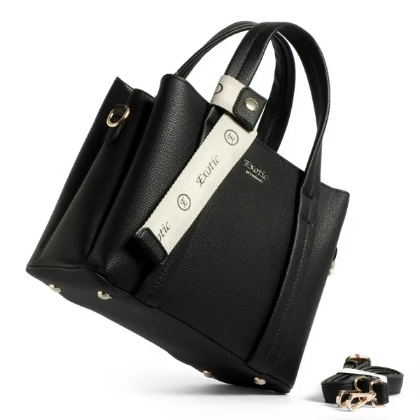 Exotic_Structured_Mini_Tote_Black