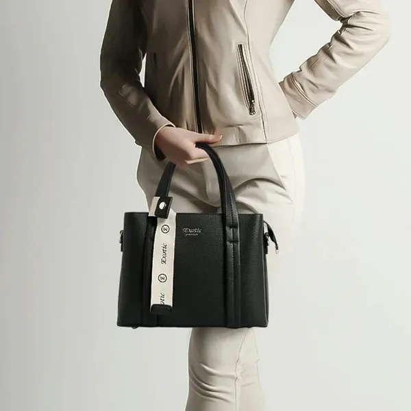 Exotic_Structured_Mini_Tote_Black