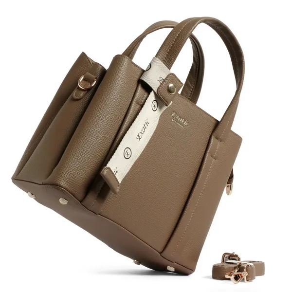 Exotic_Structured_Mini_Tote_Khaki