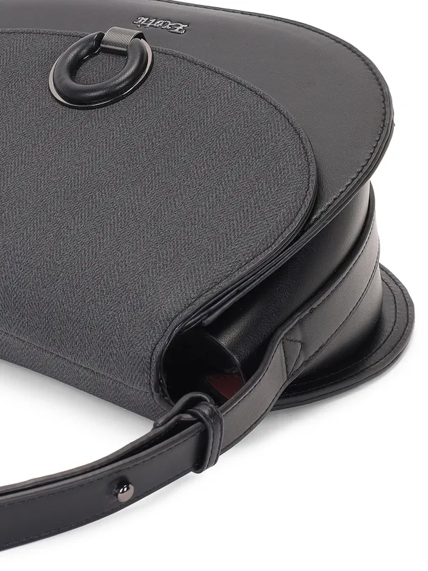 Exotic_Simone_Textured_Saddle_Bag_Black