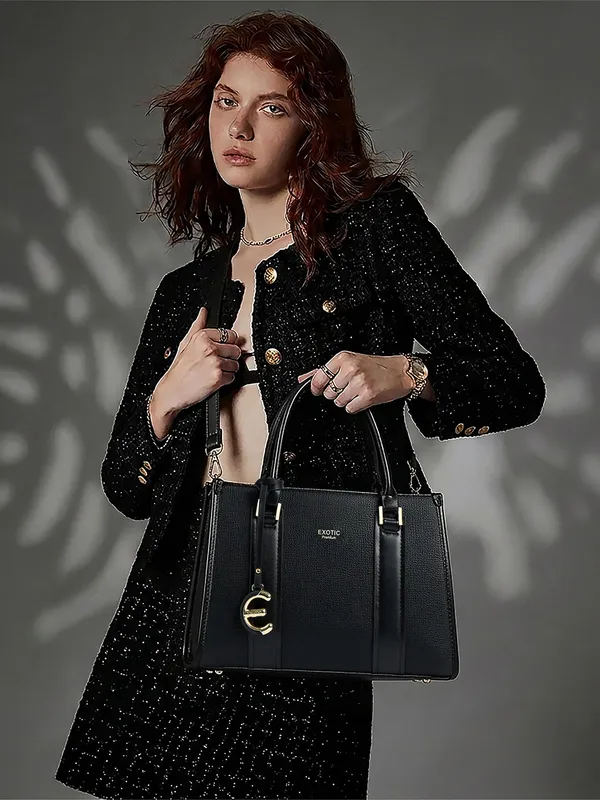 Exotic_Premium_Orlina_Duotone_Structured_Handbag_Black_Black