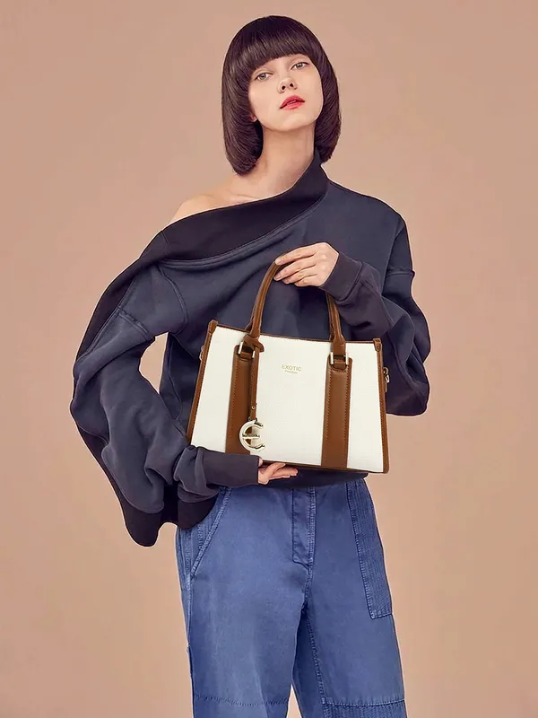 Exotic_Premium_Orlina_Duotone_Structured_Handbag_White_White