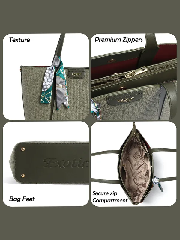 Exotic_Premium_Serelle_Weave_Structured_Tote_Bag_Green_Green