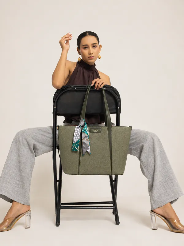 Exotic_Premium_Serelle_Weave_Structured_Tote_Bag_Green_Green