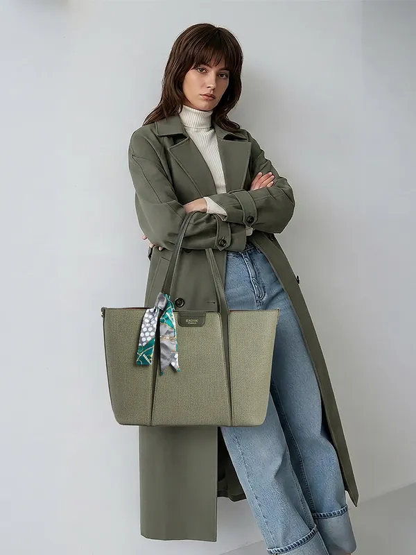 Exotic_Premium_Serelle_Weave_Structured_Tote_Bag_Green_Green