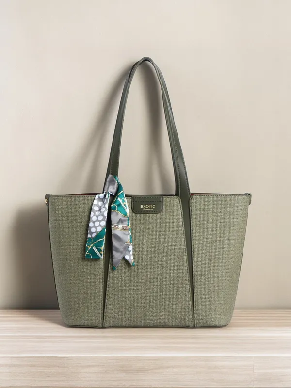 Exotic_Premium_Serelle_Weave_Structured_Tote_Bag_Green_Green