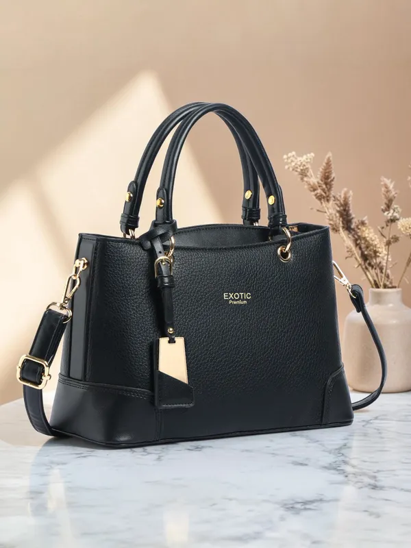 Exotic_Caramel_Edge_Structured_Handbag_Black_Black
