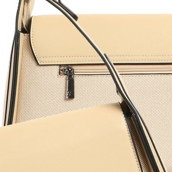 Exotic_Textured_Flap_Closure_Hand_Bag_Beige_Beige