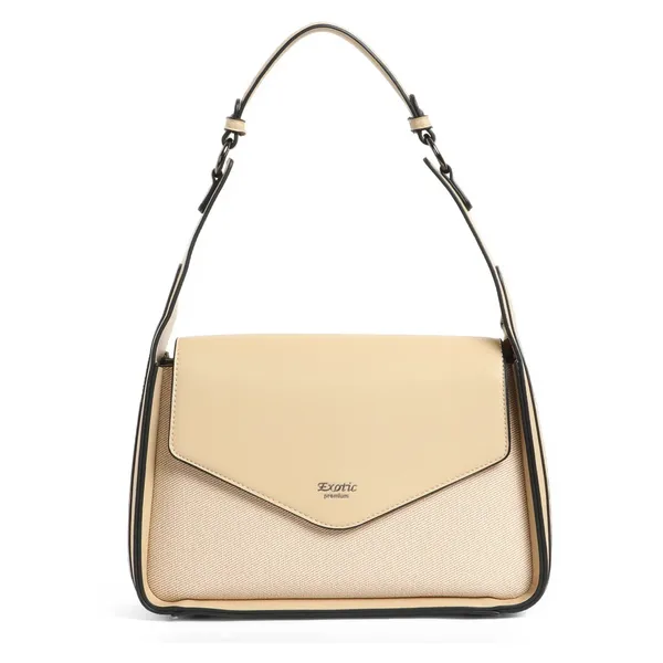 Exotic_Textured_Flap_Closure_Hand_Bag_Beige_Beige