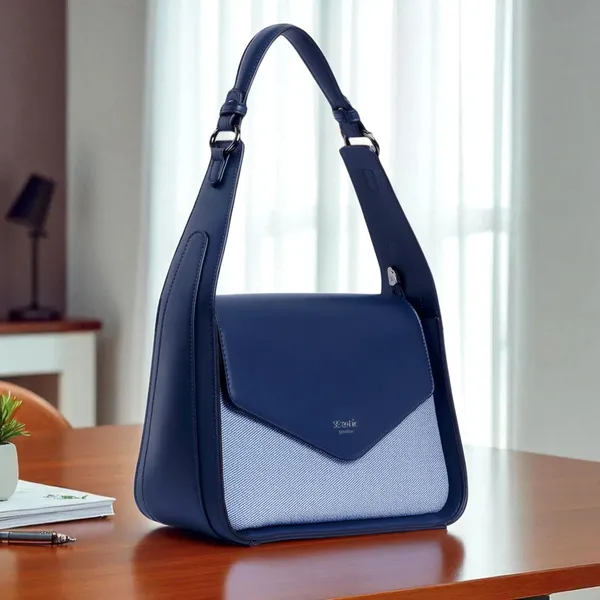Exotic_Textured_Flap_Closure_Hand_Bag_Blue_Blue