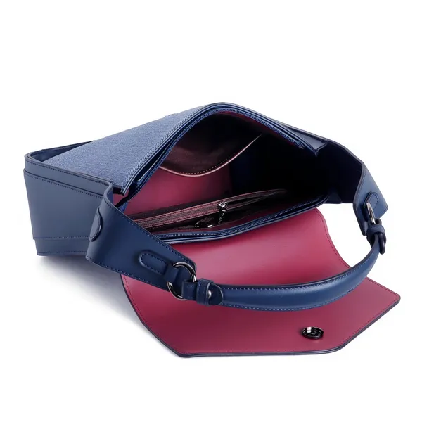 Exotic_Textured_Flap_Closure_Hand_Bag_Blue_Blue