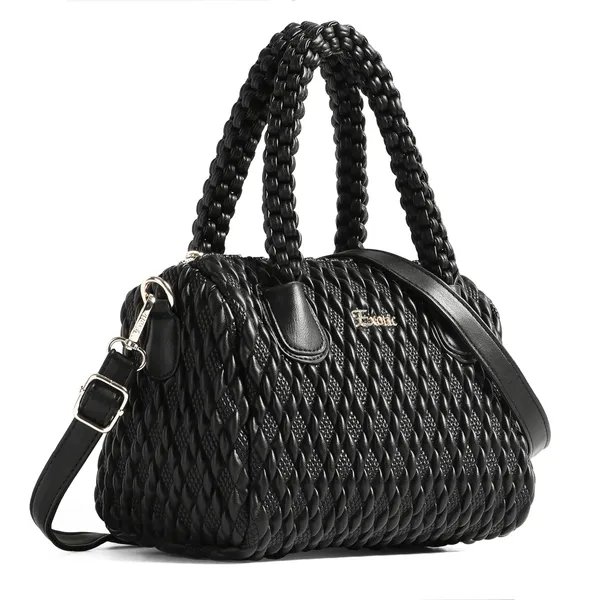 Exotic_Exquisite_Braided_Handle_Handbag_Black_Black