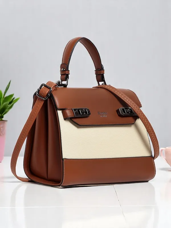 Exotic_Dualtone_Textured_Handbag_Brown_Brown