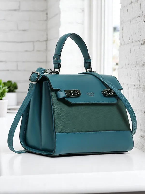Exotic_Dualtone_Textured_Handbag_Green_Green