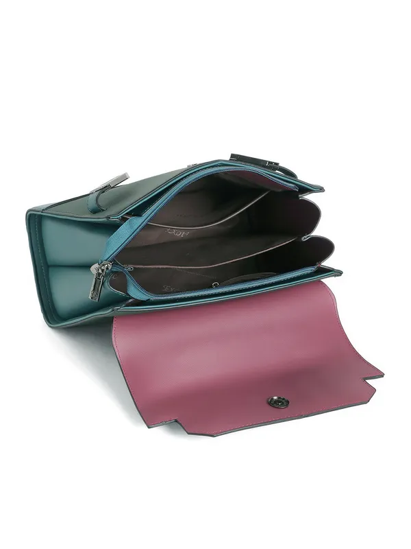 Exotic_Dualtone_Textured_Handbag_Green_Green