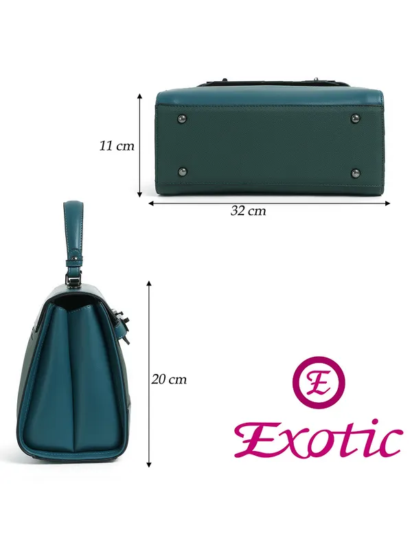 Exotic_Dualtone_Textured_Handbag_Green_Green
