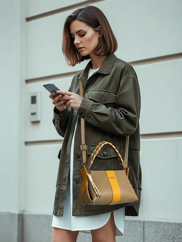 Exotic_Noir_Twist_Structured_Handbag_Khaki_Khaki