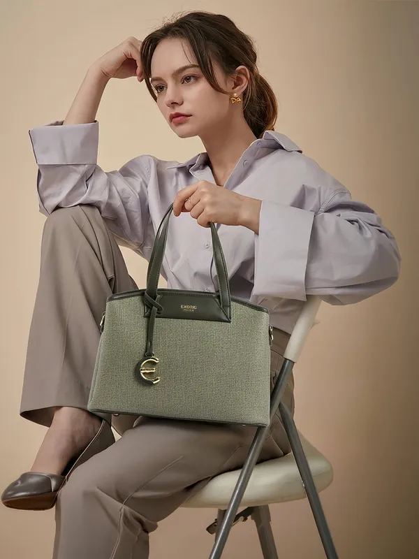 Exotic_Evara_Structured_Satchel_Handbags_Green_Green