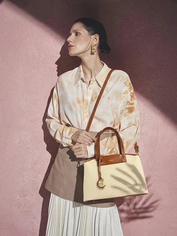 Exotic_Evara_Structured_Satchel_Handbags_Beige_Beige