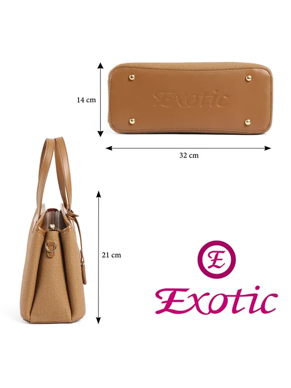 Exotic_Evara_Structured_Satchel_Handbags_Khaki_Khaki