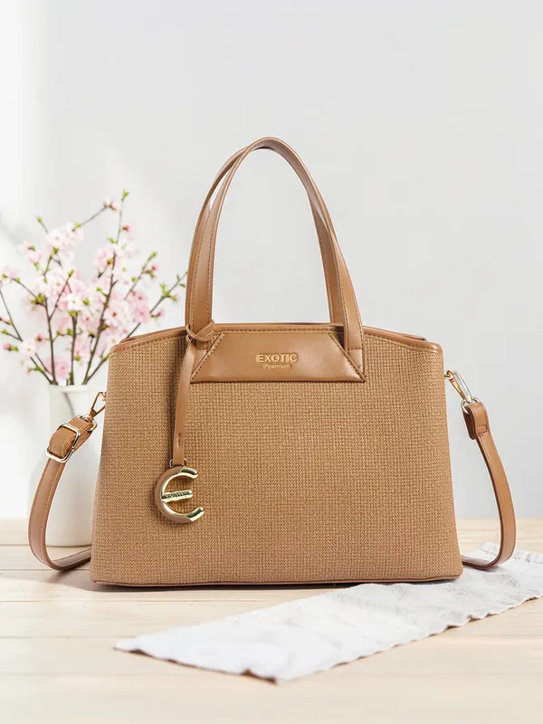Exotic_Evara_Structured_Satchel_Handbags_Khaki_Khaki