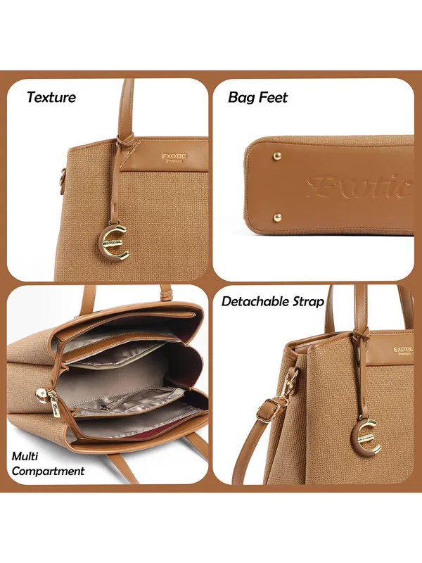 Exotic_Evara_Structured_Satchel_Handbags_Khaki_Khaki