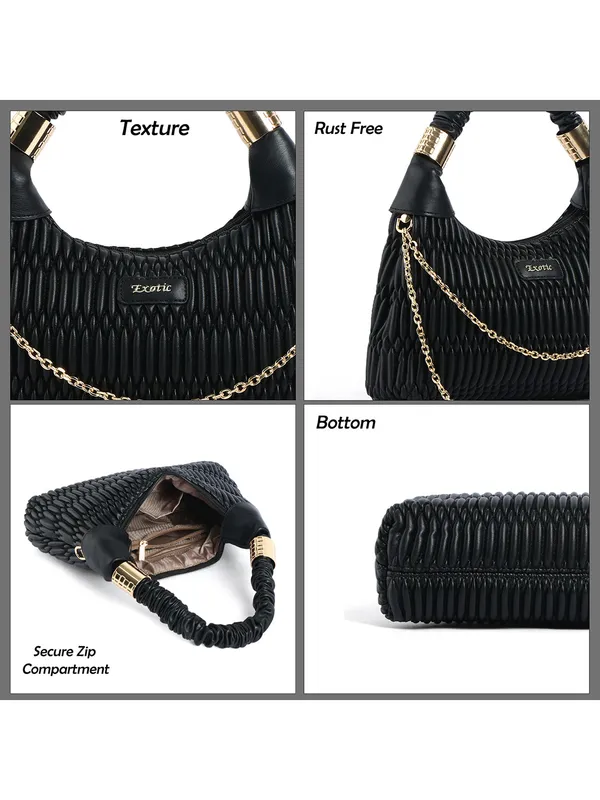 Exotic_Premium_Celestia_Quilted_Hobo_Shoulder_Bag_Black_Black