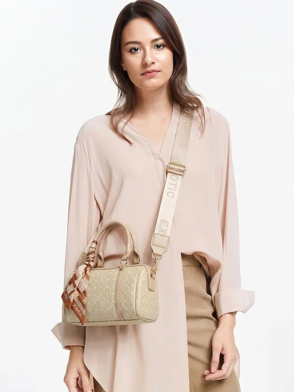 Exotic_Monogram_Pattern_Top_Handheld_Slingbag_Beige_Beige