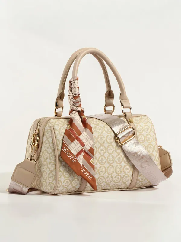 Exotic_Monogram_Pattern_Top_Handheld_Slingbag_Beige_Beige