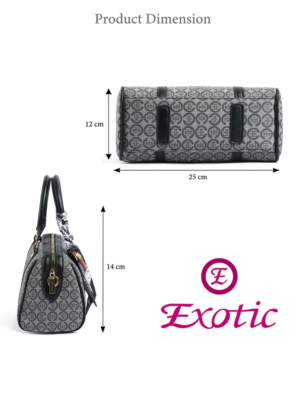 Exotic_Monogram_Pattern_Top_Handheld_Slingbag_Black_Black