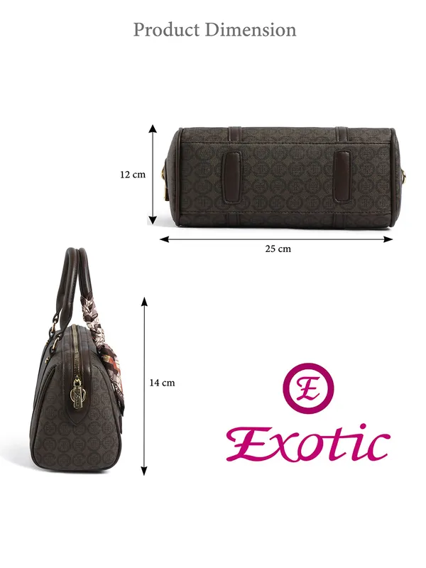 Exotic_Monogram_Pattern_Top_Handheld_Slingbag_Brown_Brown