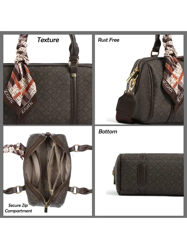 Exotic_Monogram_Pattern_Top_Handheld_Slingbag_Brown_Brown