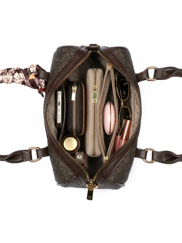 Exotic_Monogram_Pattern_Top_Handheld_Slingbag_Brown_Brown