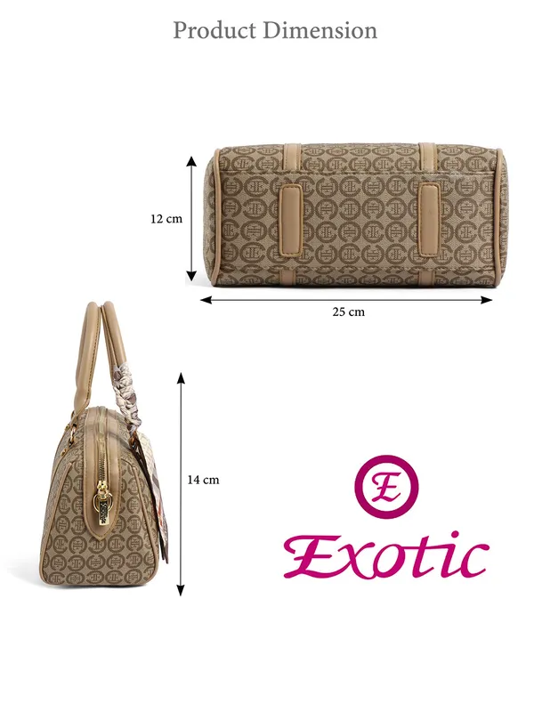 Exotic_Monogram_Pattern_Top_Handheld_Slingbag_Khaki_Khaki