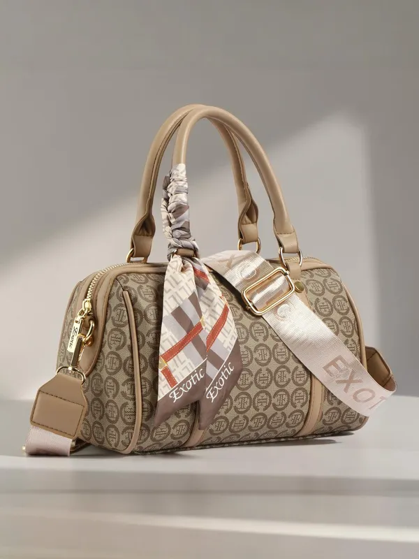 Exotic_Monogram_Pattern_Top_Handheld_Slingbag_Khaki_Khaki