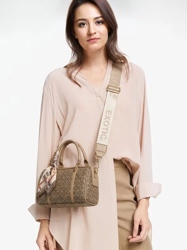 Exotic_Monogram_Pattern_Top_Handheld_Slingbag_Khaki_Khaki