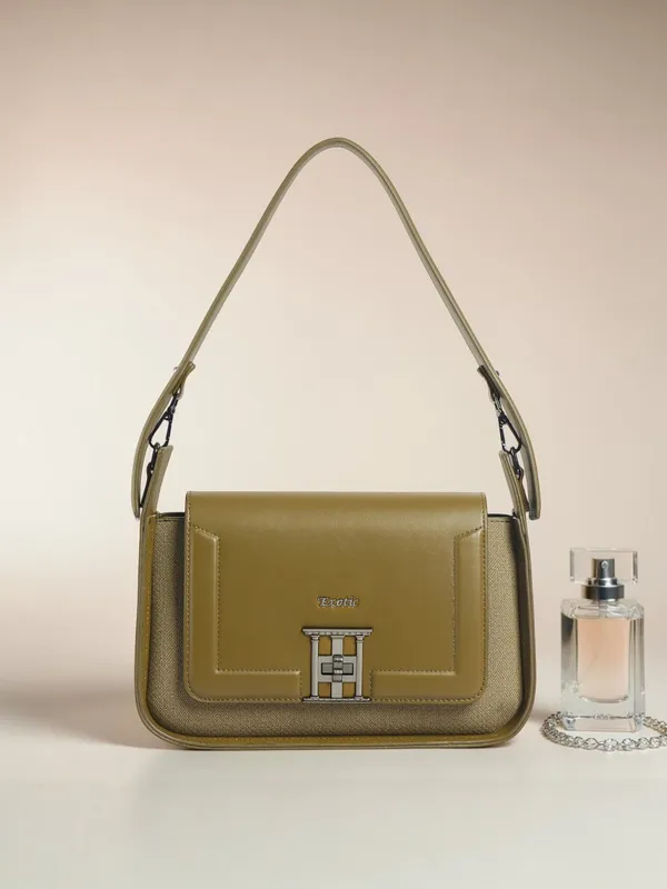 Exotic_Ravelle_Structured_Shoulder_Bag_For_Women_Green_Green