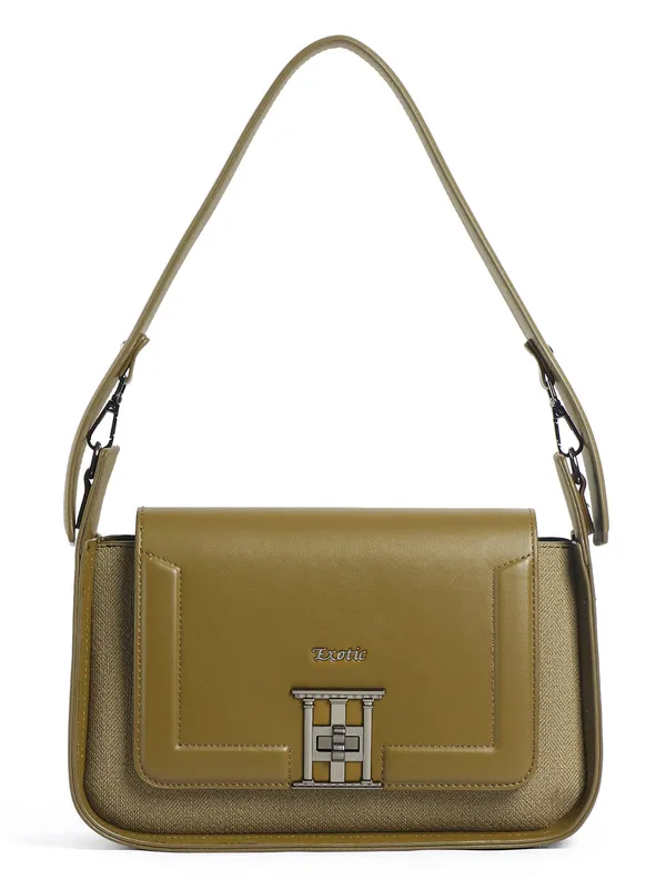 Exotic_Ravelle_Structured_Shoulder_Bag_For_Women_Green_Green