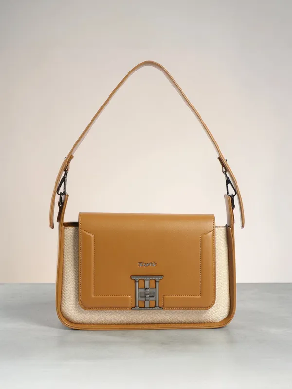 Exotic_Ravelle_Structured_Shoulder_Bag_For_Women_Tan_Tan