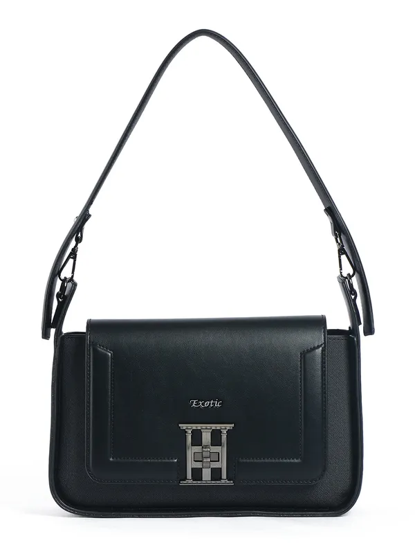 Exotic_Ravelle_Structured_Shoulder_Bag_For_Women_Black_Black