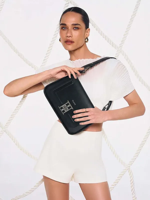 Exotic_Ravelle_Structured_Shoulder_Bag_For_Women_Black_Black