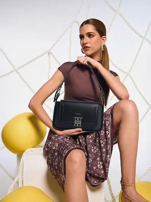 Exotic_Ravelle_Structured_Shoulder_Bag_For_Women_Black_Black