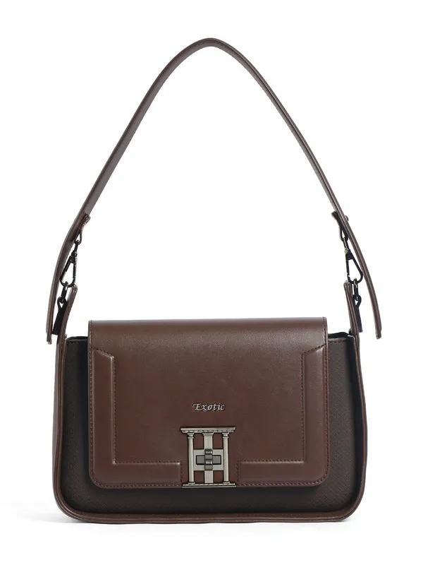 Exotic_Ravelle_Structured_Shoulder_Bag_For_Women_Coffee_Coffee