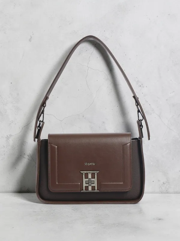 Exotic_Ravelle_Structured_Shoulder_Bag_For_Women_Coffee_Coffee