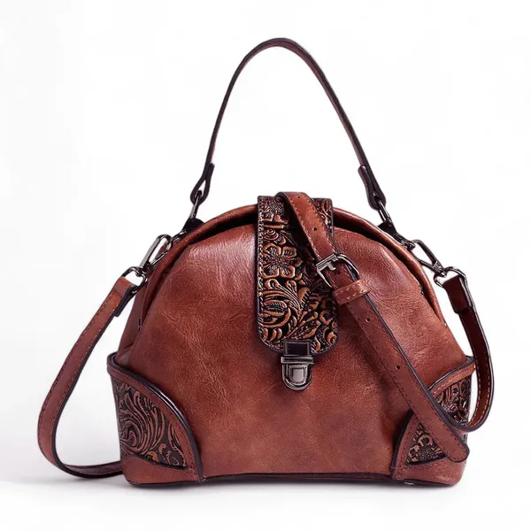 Exotic_The_Unique_Embossed_Round_Floral_Flap_Sling_Bag_Brown_Brown